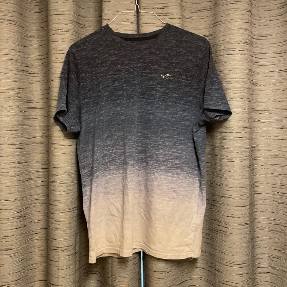 Men’s Hollister Navy/White Ombré Shirt